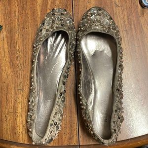 Kenneth Cole Reaction Glass Slipper Flats jewel sequin 8
